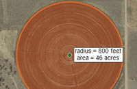 Calculating the coverage of a central-pivot irrigator
