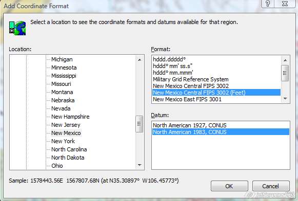 Converting New Mexico state plane coordinate system NAD83 (NM SPCS NAD83) to lat/lon or UTM GPS coordinates