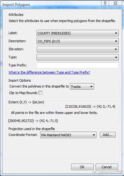 Converting ArcMap polygon shapefile attributes into Garmin GPS tracklogs using ExpertGPS Pro