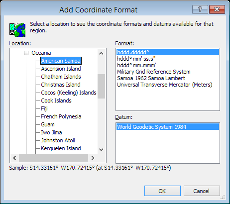 ExpertGPS is a batch coordinate converter for American Samoan GPS, GIS, and CAD coordinate formats.