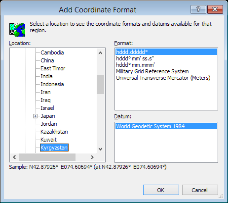 ExpertGPS is a batch coordinate converter for Kyrgyzstan GPS, GIS, and CAD coordinate formats.