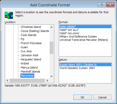 ExpertGPS is a batch coordinate converter for Micronesian GPS, GIS, and CAD coordinate formats.