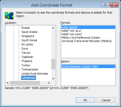 ExpertGPS is a batch coordinate converter for Uzbekistan GPS, GIS, and CAD coordinate formats.