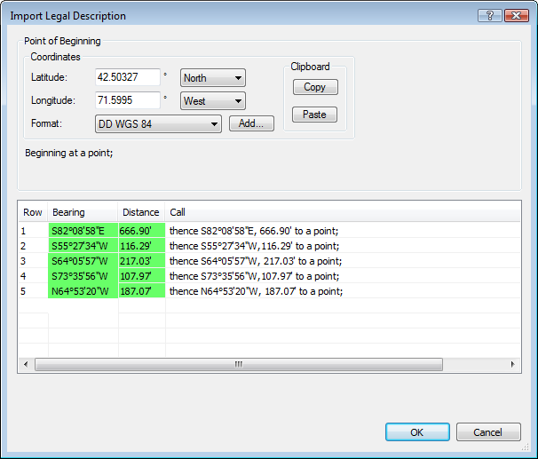 Import metes and bounds legal descriptions into ExpertGPS Pro map software and send to your GPS
