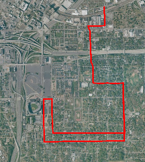 The finished map of CSV data over an aerial photo