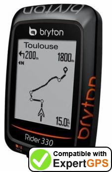 Download your Bryton Rider 330 waypoints and tracklogs and create maps with ExpertGPS