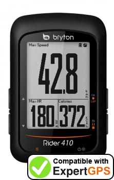 Download your Bryton Rider 410 waypoints and tracklogs and create maps with ExpertGPS