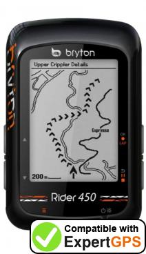 Download your Bryton Rider 450 waypoints and tracklogs and create maps with ExpertGPS