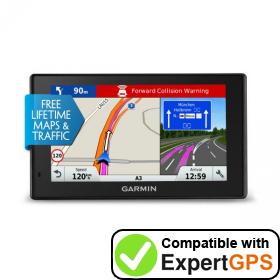 Download your Garmin DriveAssist 51 LMT-D waypoints and tracklogs and create maps with ExpertGPS