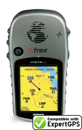 Download your Garmin eTrex Vista C waypoints and tracklogs and create maps with ExpertGPS