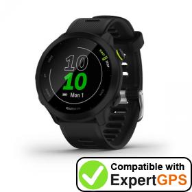 Download your Garmin Forerunner 55 waypoints and tracklogs and create maps with ExpertGPS