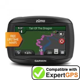 Download your Garmin zūmo 390LM waypoints and tracklogs and create maps with ExpertGPS