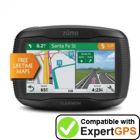 Download your Garmin zūmo 395LM Travel Edition waypoints and tracklogs and create maps with ExpertGPS