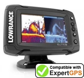 Download your Lowrance Elite-5 Ti waypoints and tracklogs and create maps with ExpertGPS