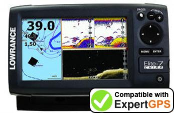 Download your Lowrance Elite-7 CHIRP Gold waypoints and tracklogs and create maps with ExpertGPS