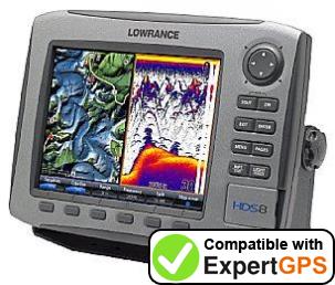 Download your Lowrance HDS-8 waypoints and tracklogs and create maps with ExpertGPS