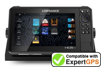 Download your Lowrance HDS-9 LIVE waypoints and tracklogs and create maps with ExpertGPS