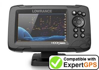 Download your Lowrance HOOK Reveal 5 waypoints and tracklogs and create maps with ExpertGPS