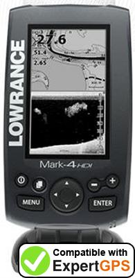 Download your Lowrance Mark-4 HDI waypoints and tracklogs and create maps with ExpertGPS