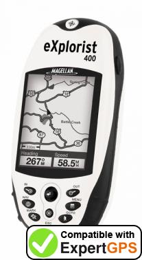 Download your Magellan eXplorist 400 waypoints and tracklogs and create maps with ExpertGPS