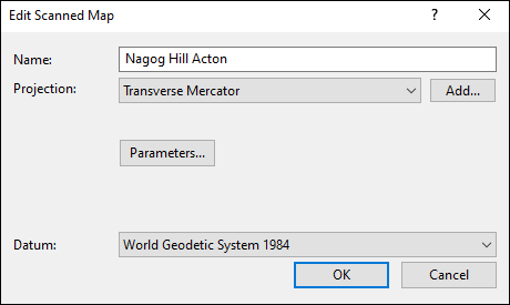 Edit Scanned Map dialog