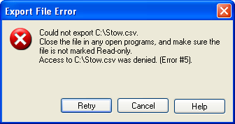 Export File Error