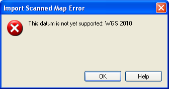 Import Scanned Map Error: Invalid Datum