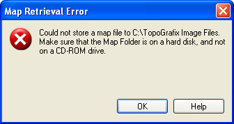 Map Retrieval Error: Could not write to the Map Folder