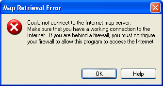 Map Retrieval Error: Could not connect