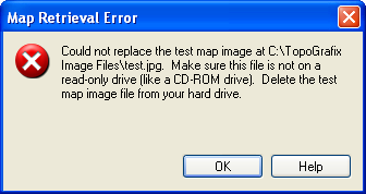 Map Retrieval Error: Could not replace test image