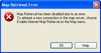 Map Retrieval Error: Map retrieval has been disabled