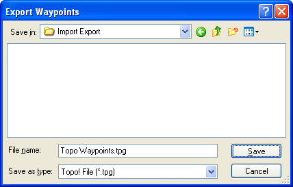 Export Waypoints dialog