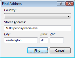 Find Address Dialog