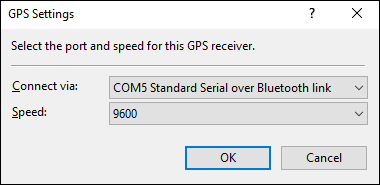 GPS Settings Dialog