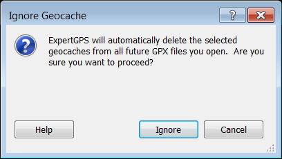 Ignore Geocache Dialog