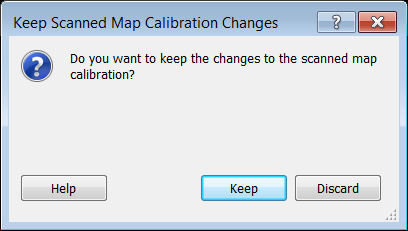 Keep Scanned Map Calibration Changes Dialog