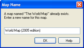 Map Name Dialog Error: Map Name Not Unique