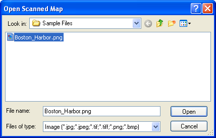 Open Scanned Map dialog