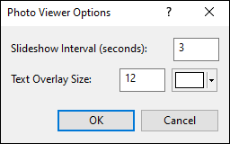 Photo Viewer Options dialog