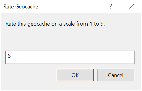 Rate Geocache dialog