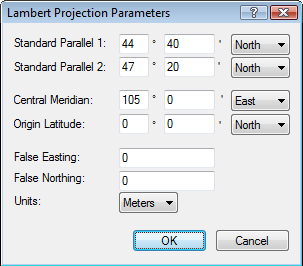 Lambert Conformal Conic projection parameters for map of Mongolia