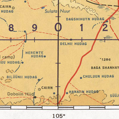 Topo Map of Mongolia using Lambert Conformal projection