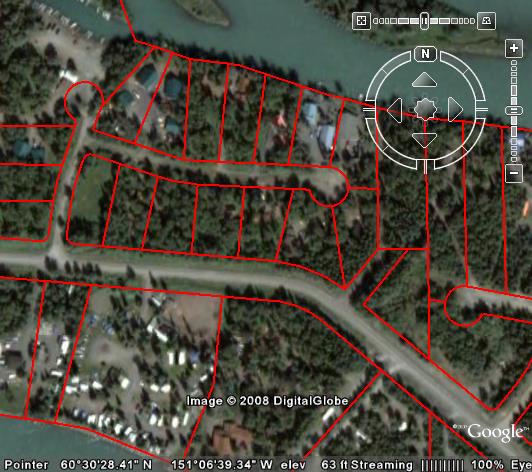 Google Earth Displaying DXF Parcel Map Showing New Subdivision in Soldotna, Alaska