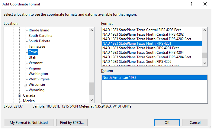 Texas coordinate and datum converter: Texas state plane, UTM, lat/long, NAD83, NAD27, WGS84