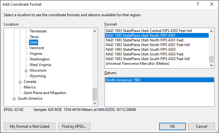 utah coordinate and datum converter: utah state plane, UTM, lat/long, NAD83, NAD27, WGS84