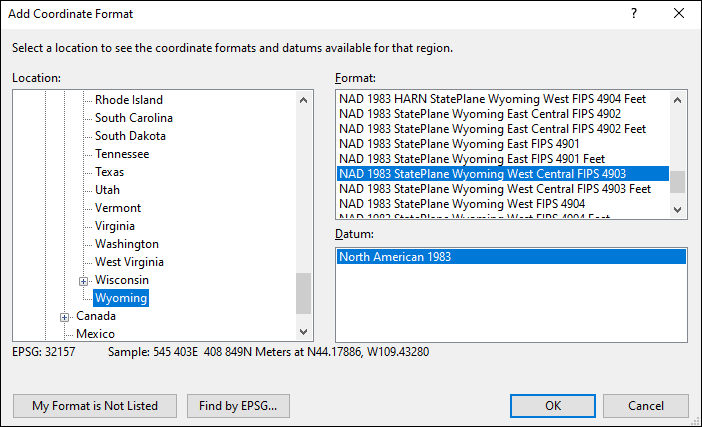 wyoming coordinate and datum converter: wyoming state plane, UTM, lat/long, NAD83, NAD27, WGS84