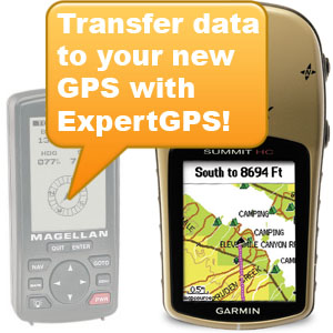 Transfer GPS data from one GPS to another with ExpertGPS