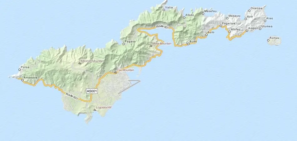 Map of American Samoa in ExpertGPS GPS Mapping Software