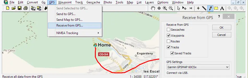 Map of Andorra in ExpertGPS GPS Mapping Software