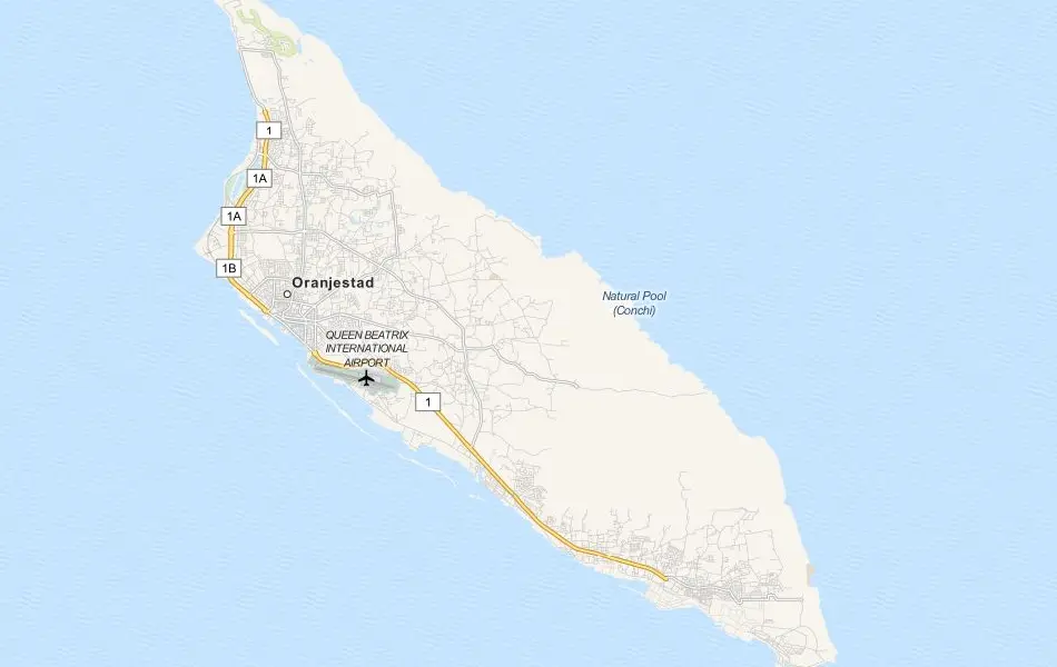 Map of Aruba in ExpertGPS GPS Mapping Software